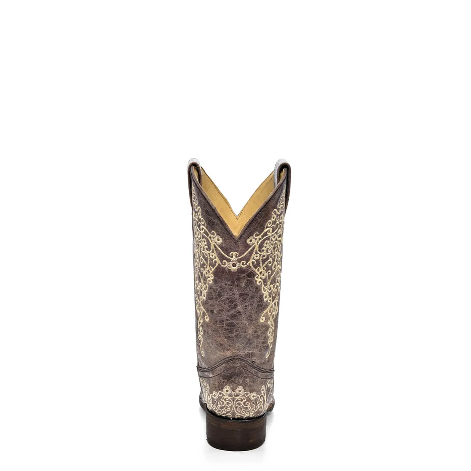 Corral Ladies Embroidery Brown Cowhide Leather Cowgirl Boots