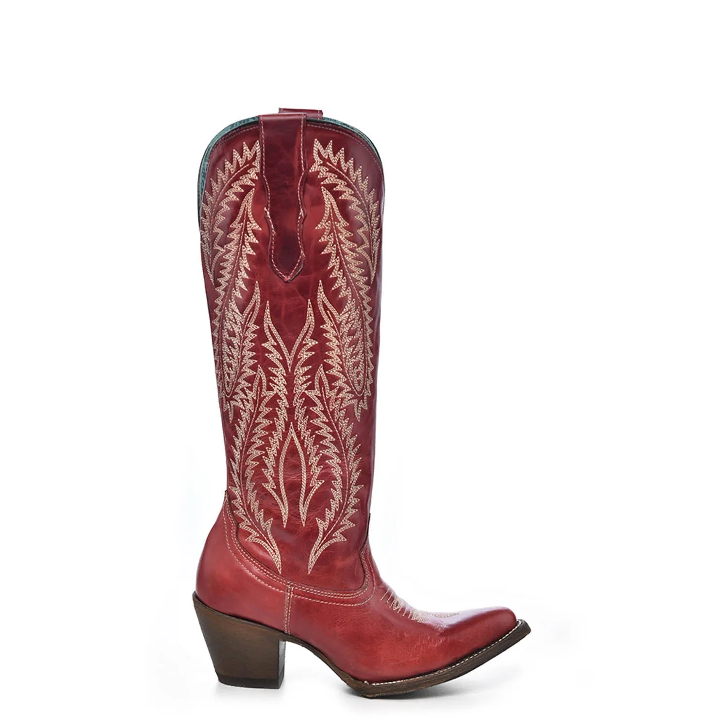 Corral Ladies Embroidery Red Cowhide Leather Cowgirl Boots