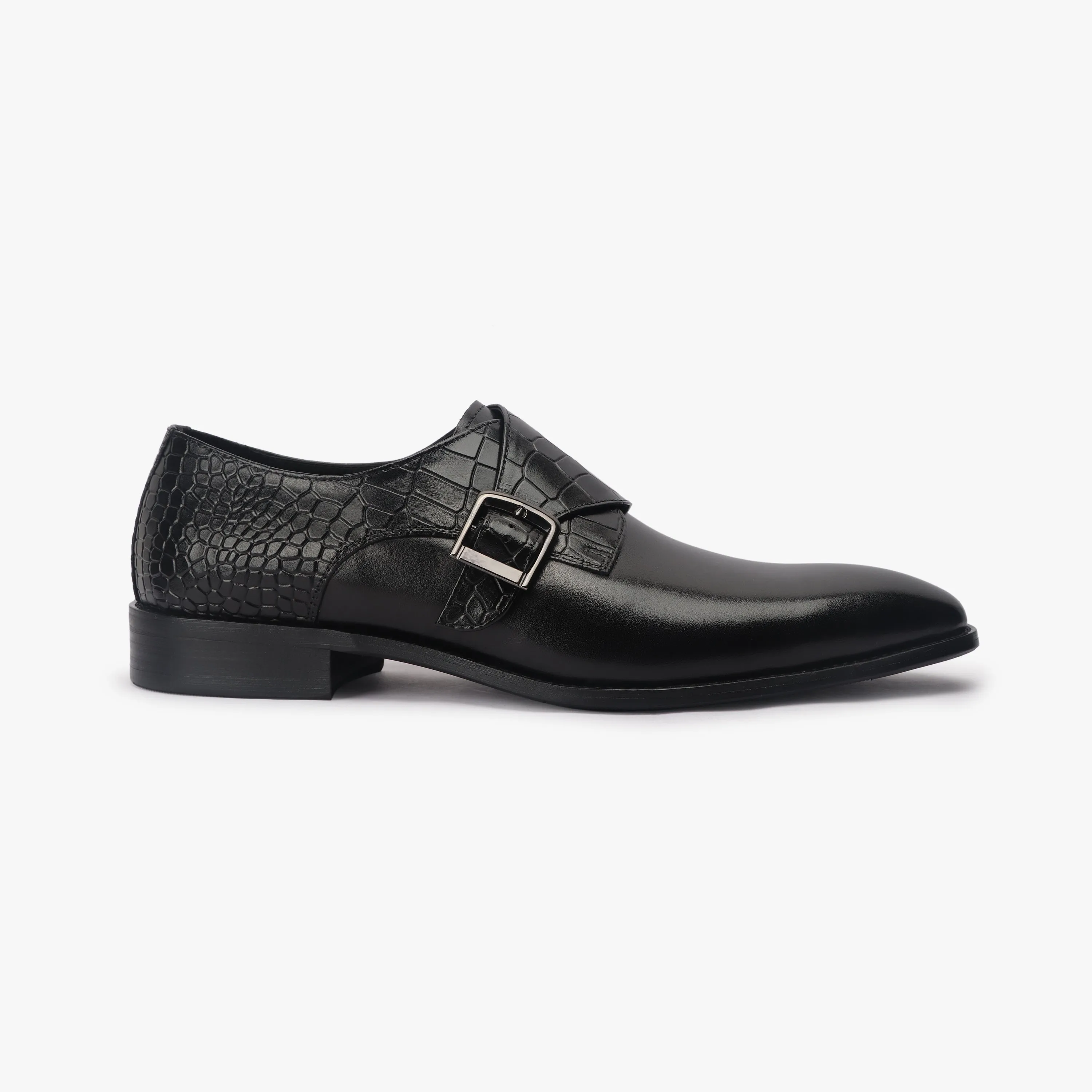 Croc Detail Monk Strap