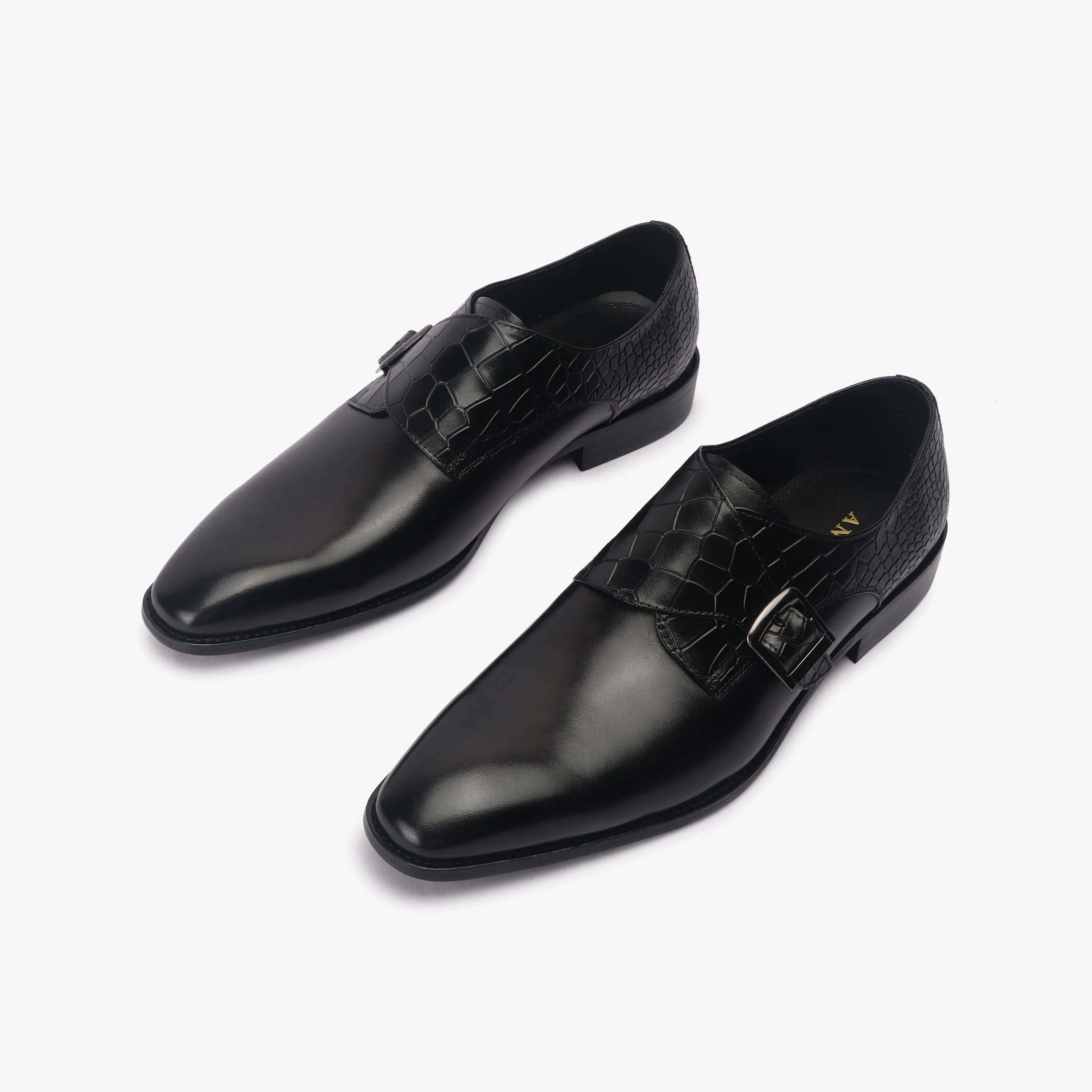 Croc Detail Monk Strap