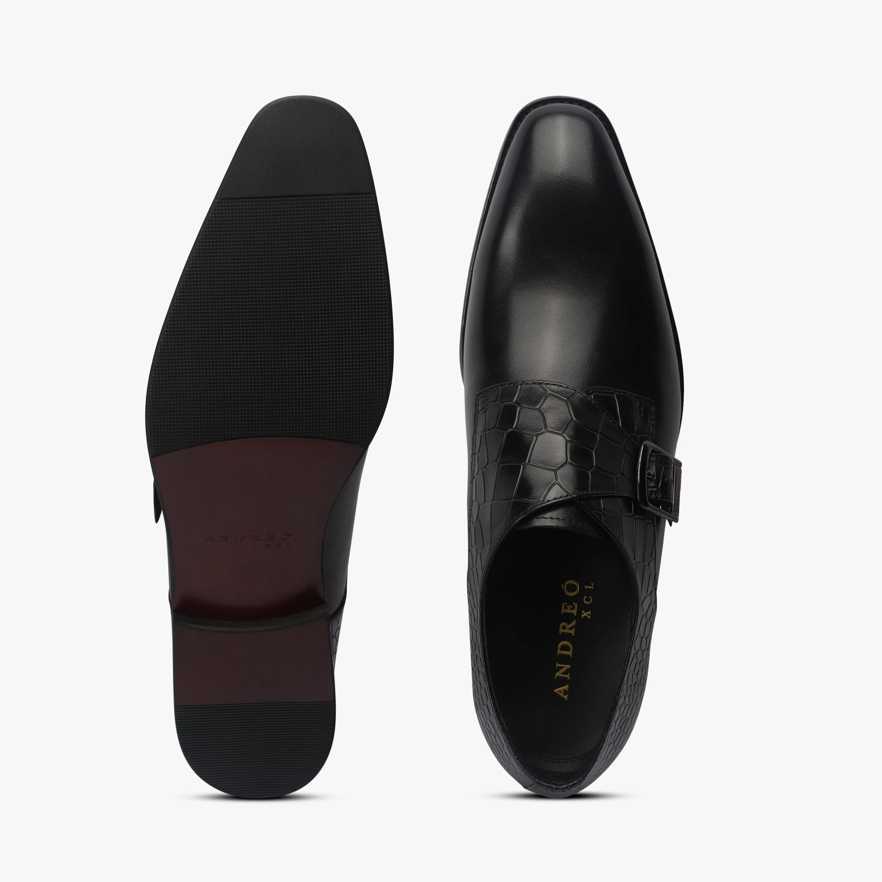 Croc Detail Monk Strap