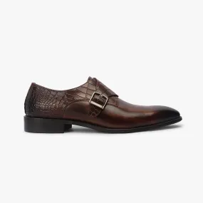Croc Detail Monk Strap