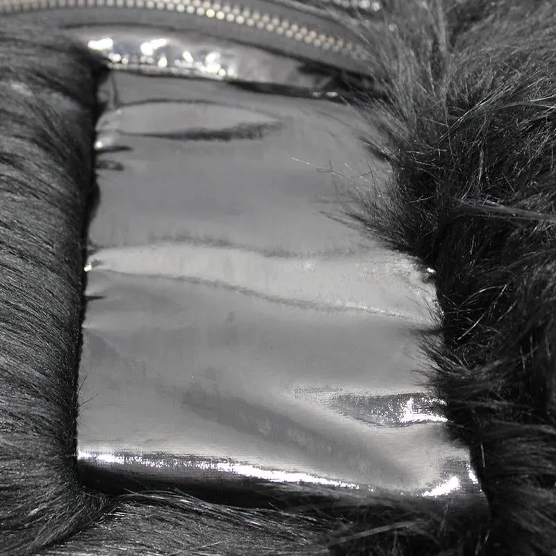 Crossraods Faux Fur and PU Jacket