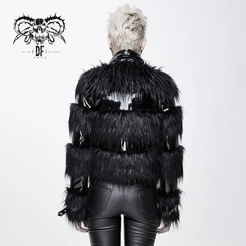 Crossraods Faux Fur and PU Jacket