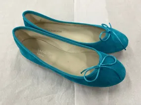 DANIELA FARGION Aqua Suede Ballerina Flats - 8