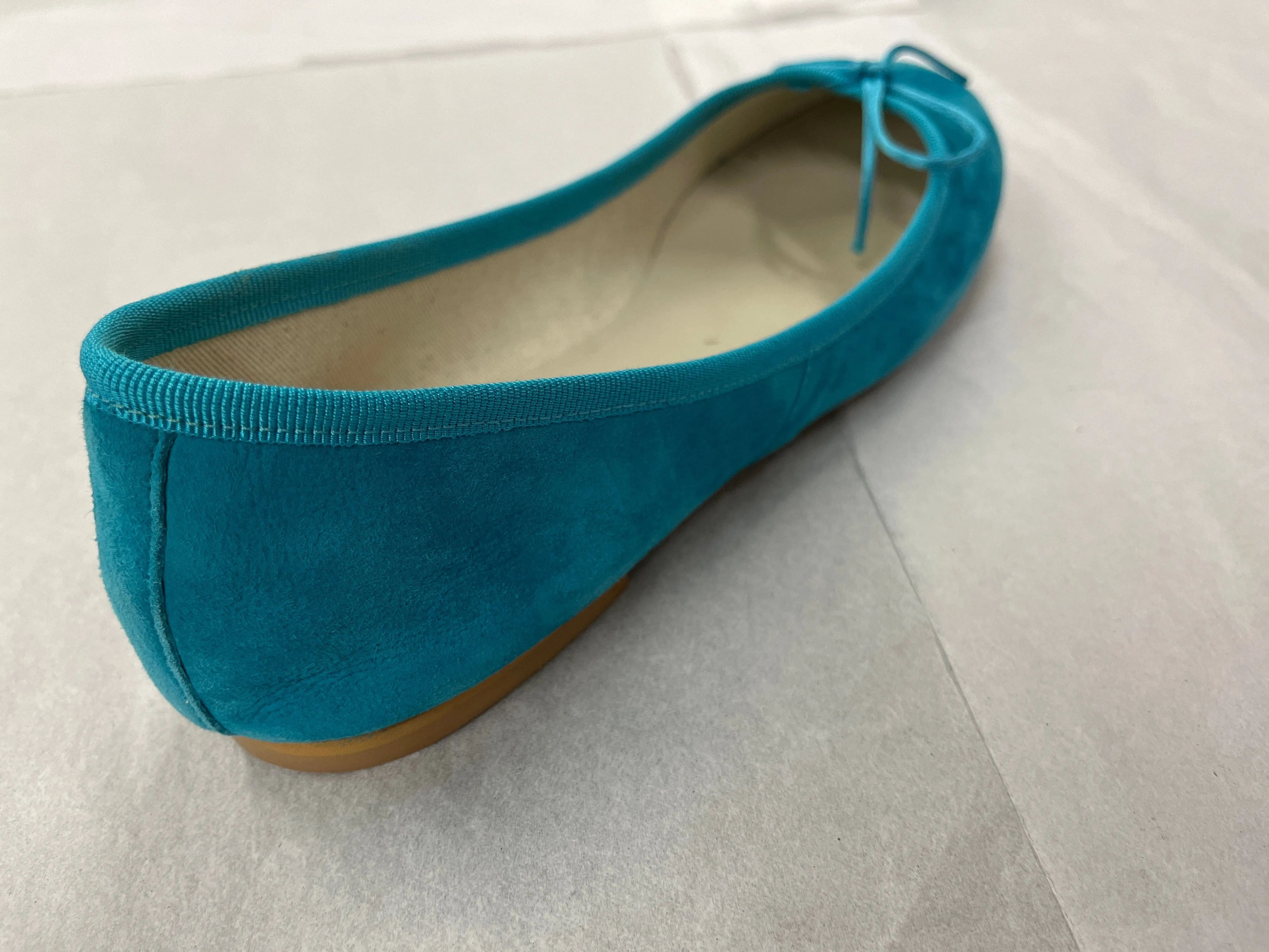 DANIELA FARGION Aqua Suede Ballerina Flats - 8