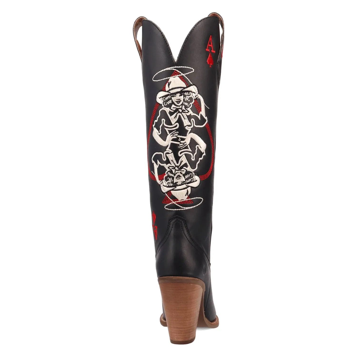 Dingo Womens Ace Of Spades Black Leather Cowboy Boots