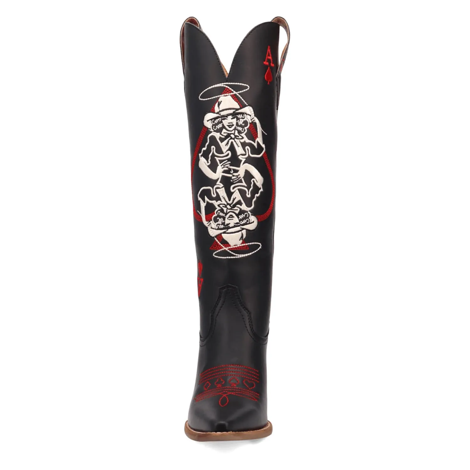 Dingo Womens Ace Of Spades Black Leather Cowboy Boots
