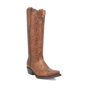 Dingo Womens Bellona Brown Leather Cowboy Boots 6.5 M