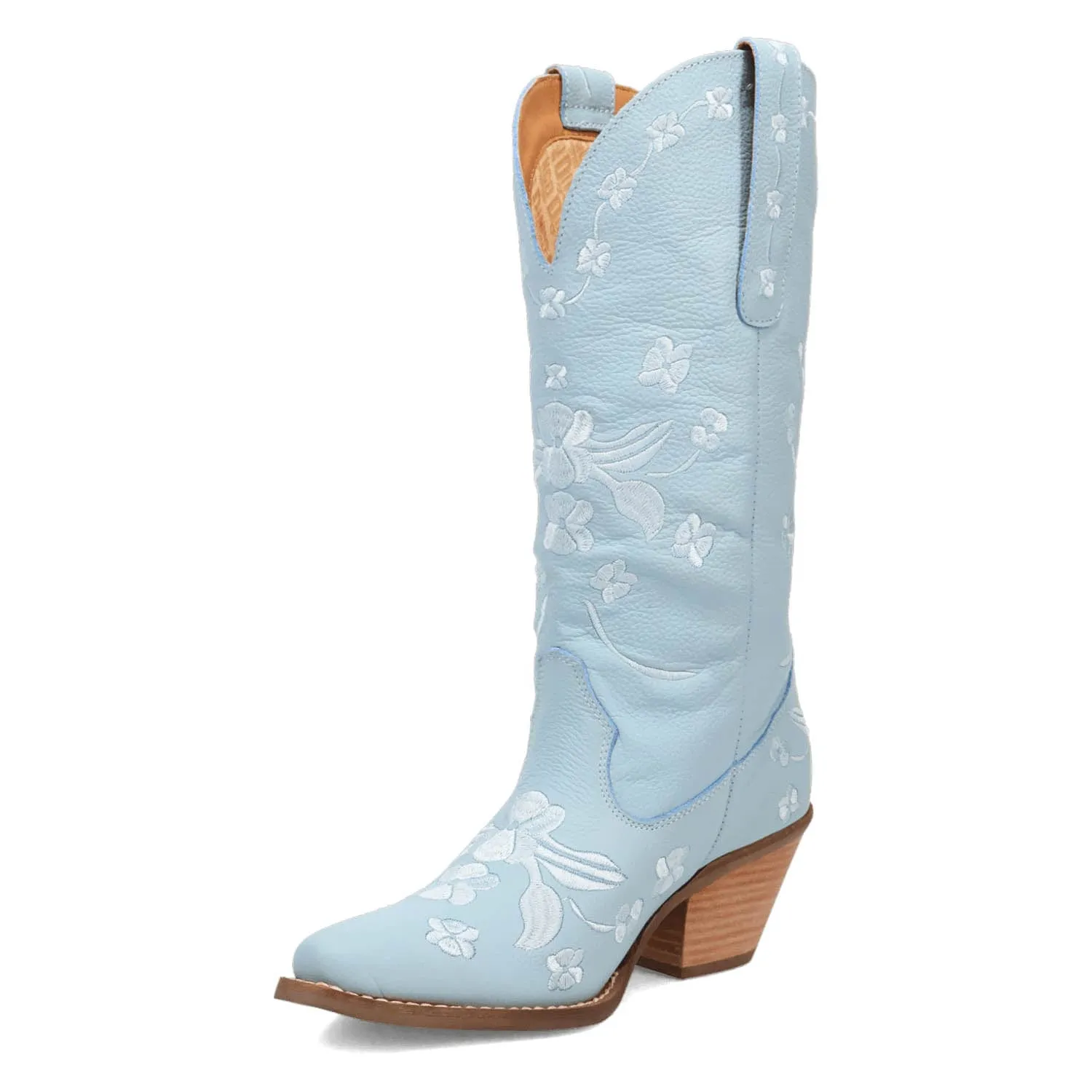 Dingo Womens Love Bug Blue Leather Cowboy Boots