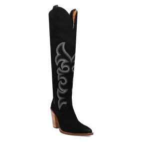 Dingo Womens Primadonna Black Suede Cowboy Boots