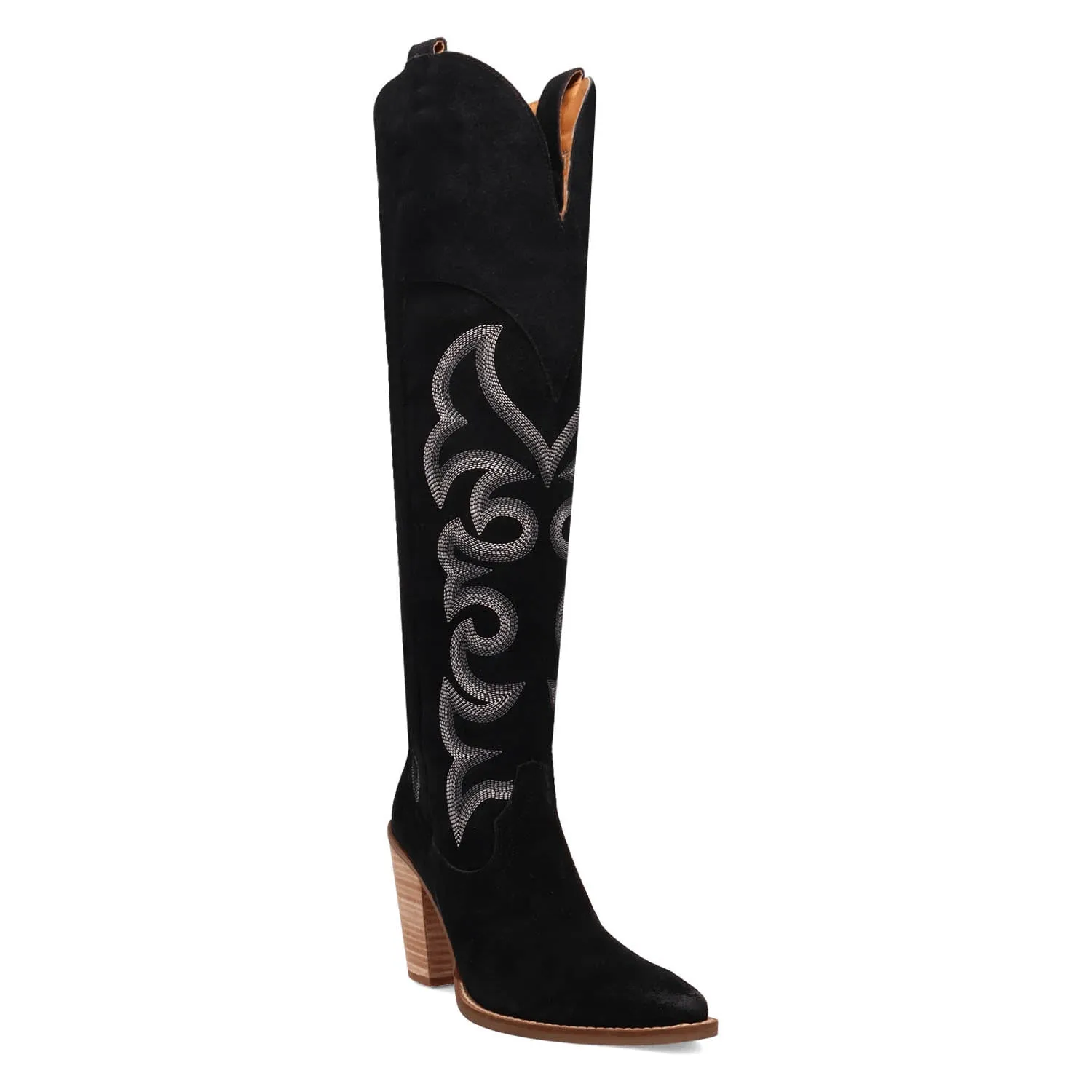Dingo Womens Primadonna Black Suede Cowboy Boots