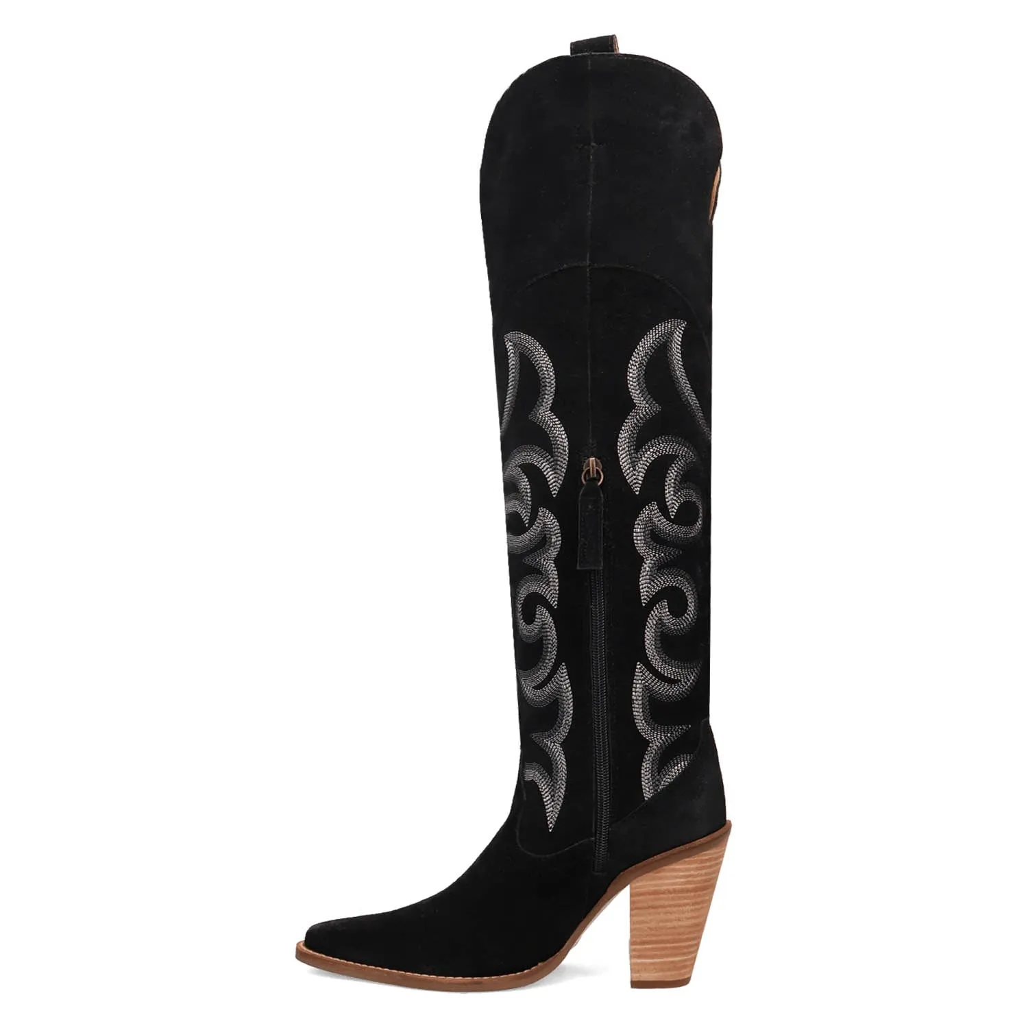 Dingo Womens Primadonna Black Suede Cowboy Boots