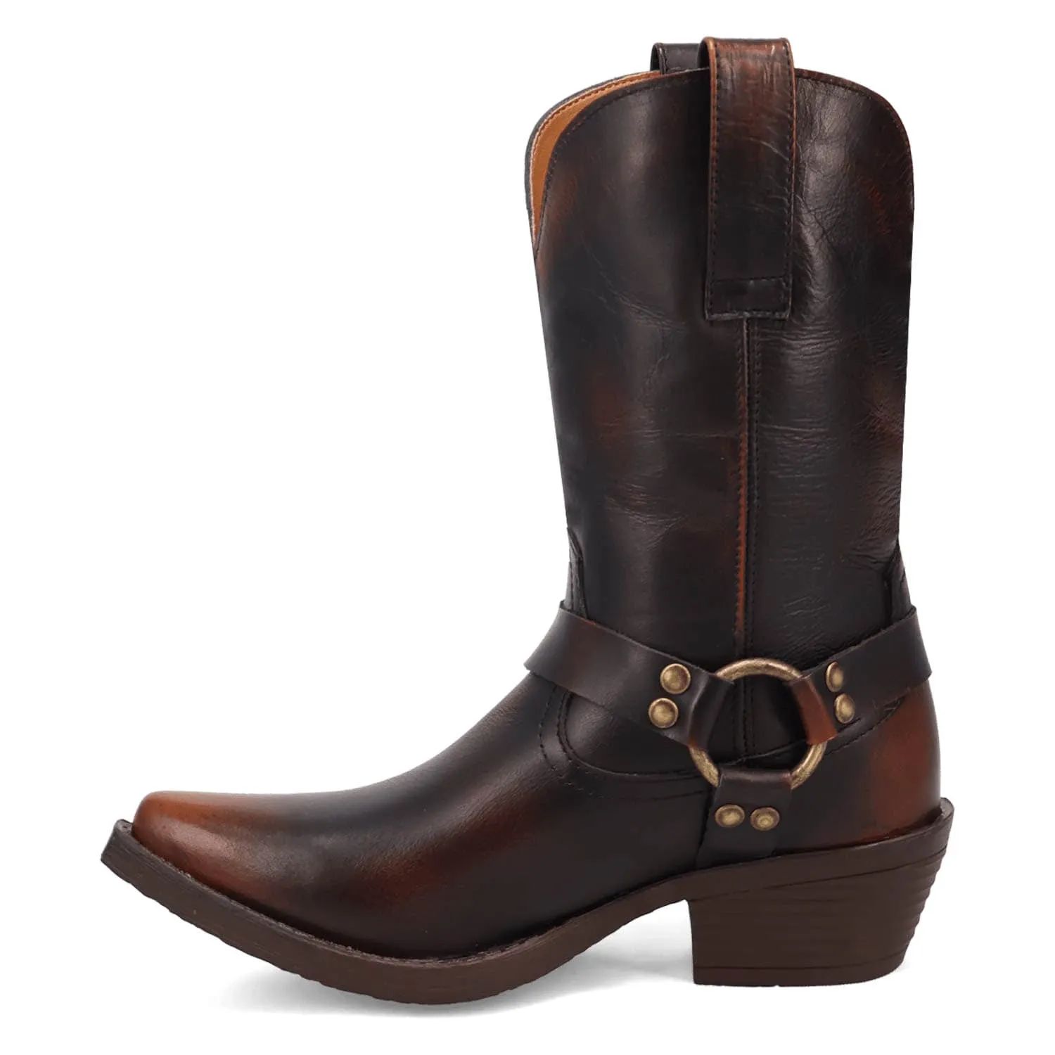 Dingo Womens Ride A Way Brown Leather Harness Cowboy Boots