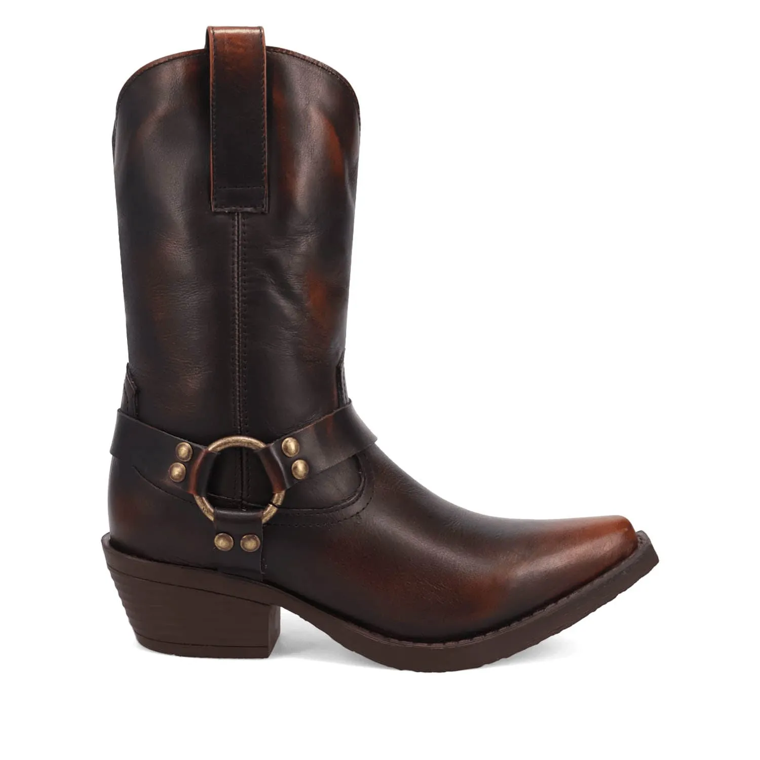 Dingo Womens Ride A Way Brown Leather Harness Cowboy Boots