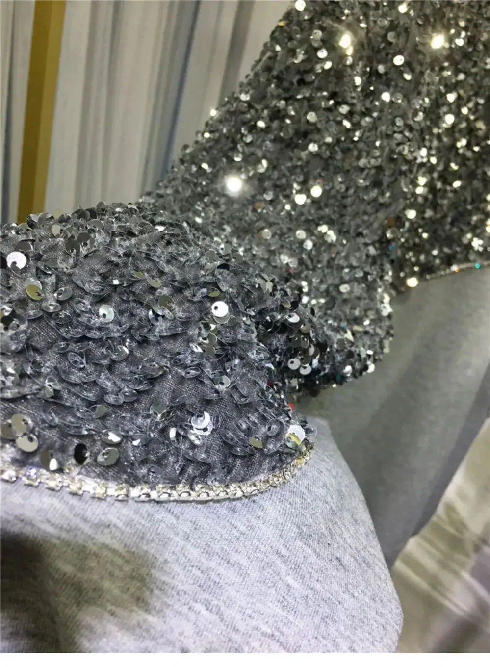 EM Hand-beaded Sequin Pullover Sweatshirt