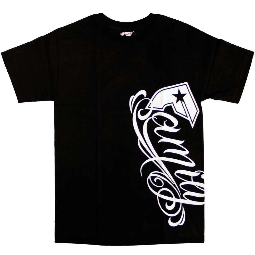 Famous Stars and Straps Side Family T-shirt Black White