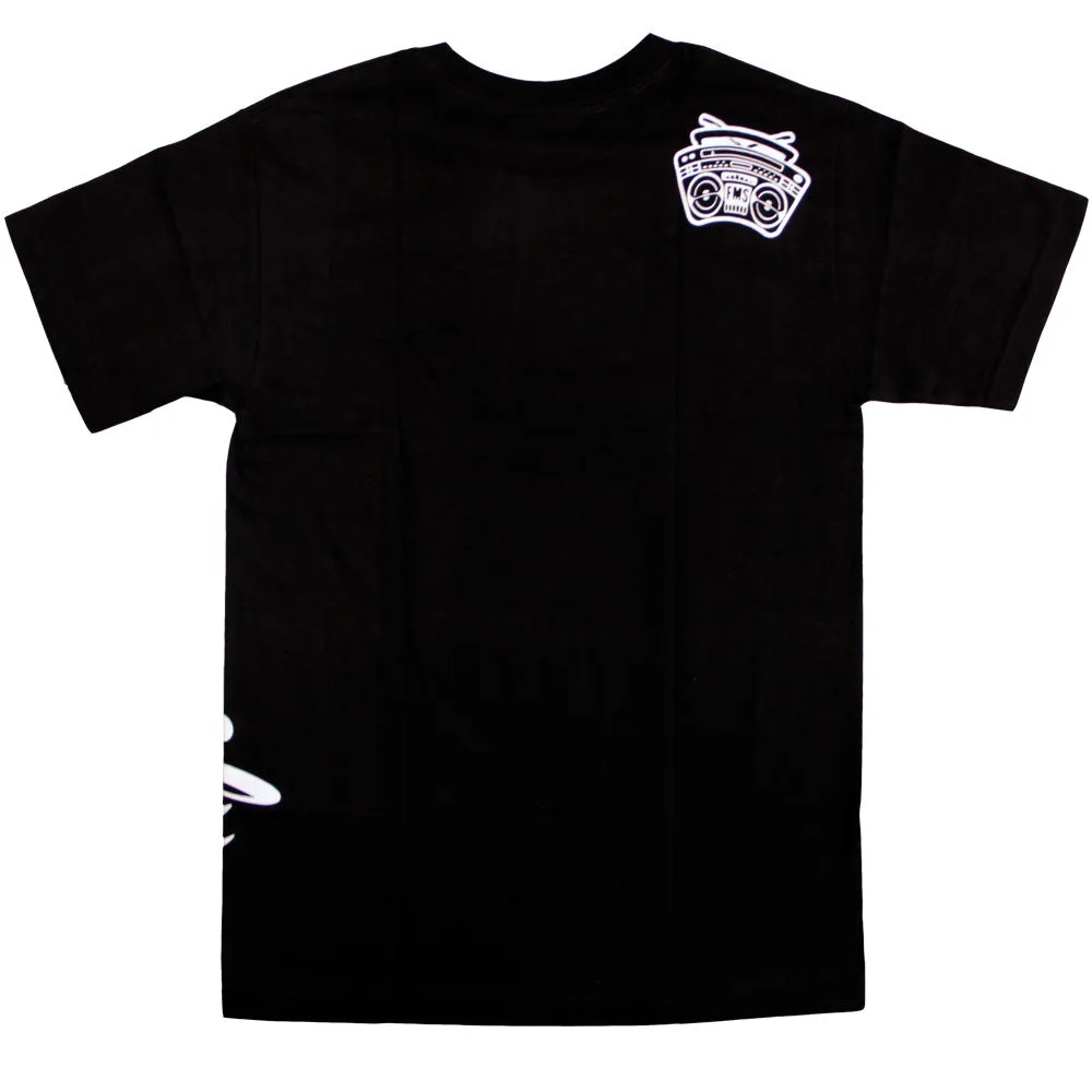 Famous Stars and Straps Side Family T-shirt Black White
