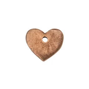 Flat Tag Pendant, Mini Heart 11mm, Antiqued Copper, by Nunn Design (1 Piece)