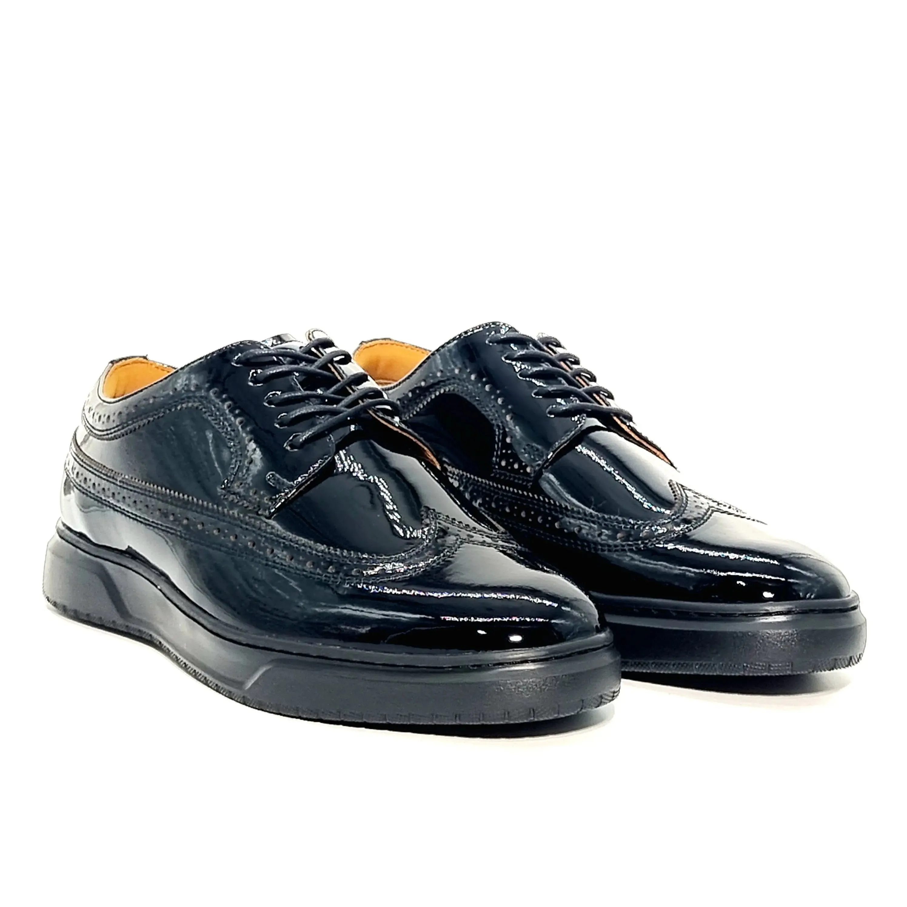 FLORSHEIM PREMIER WING BLACK PATENT