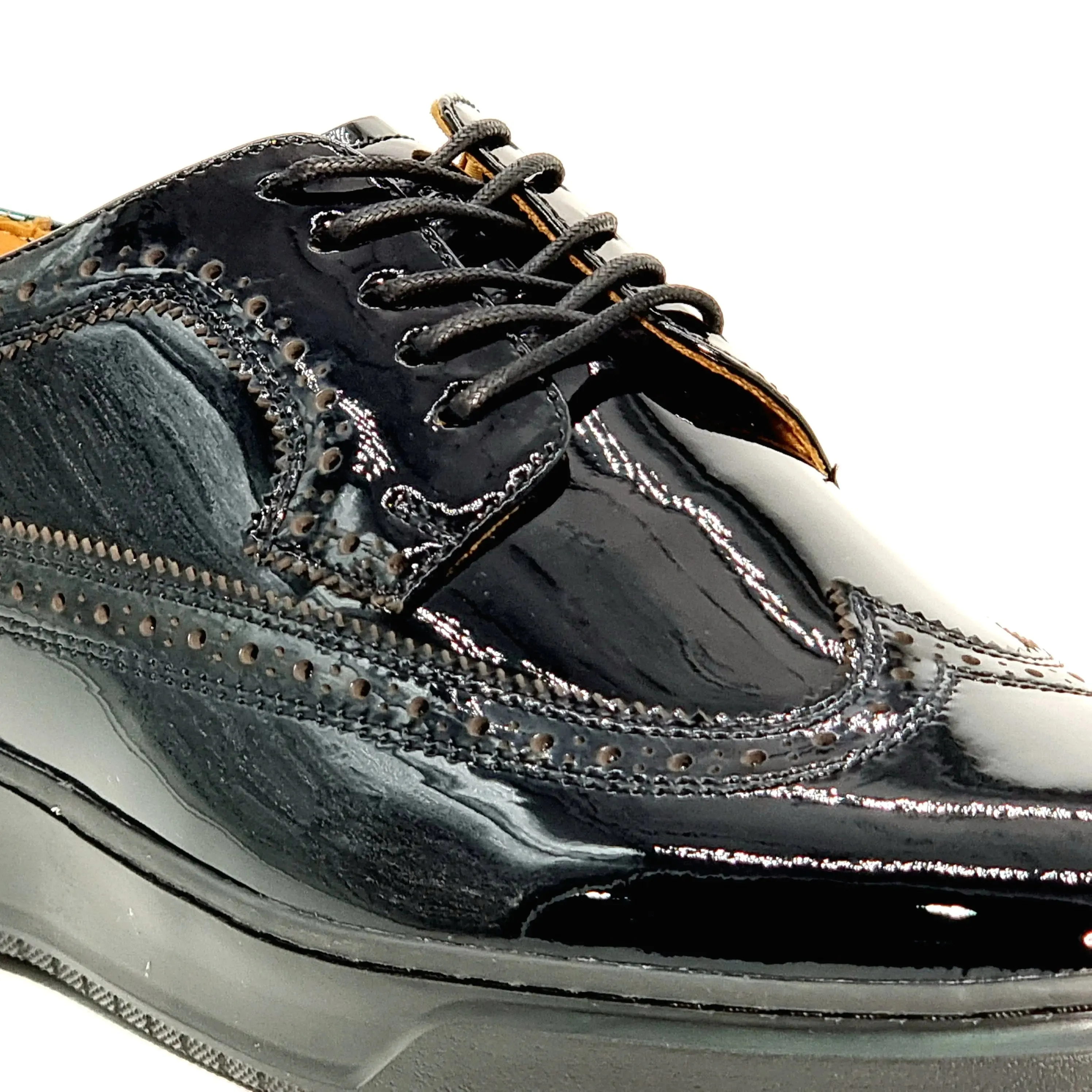 FLORSHEIM PREMIER WING BLACK PATENT