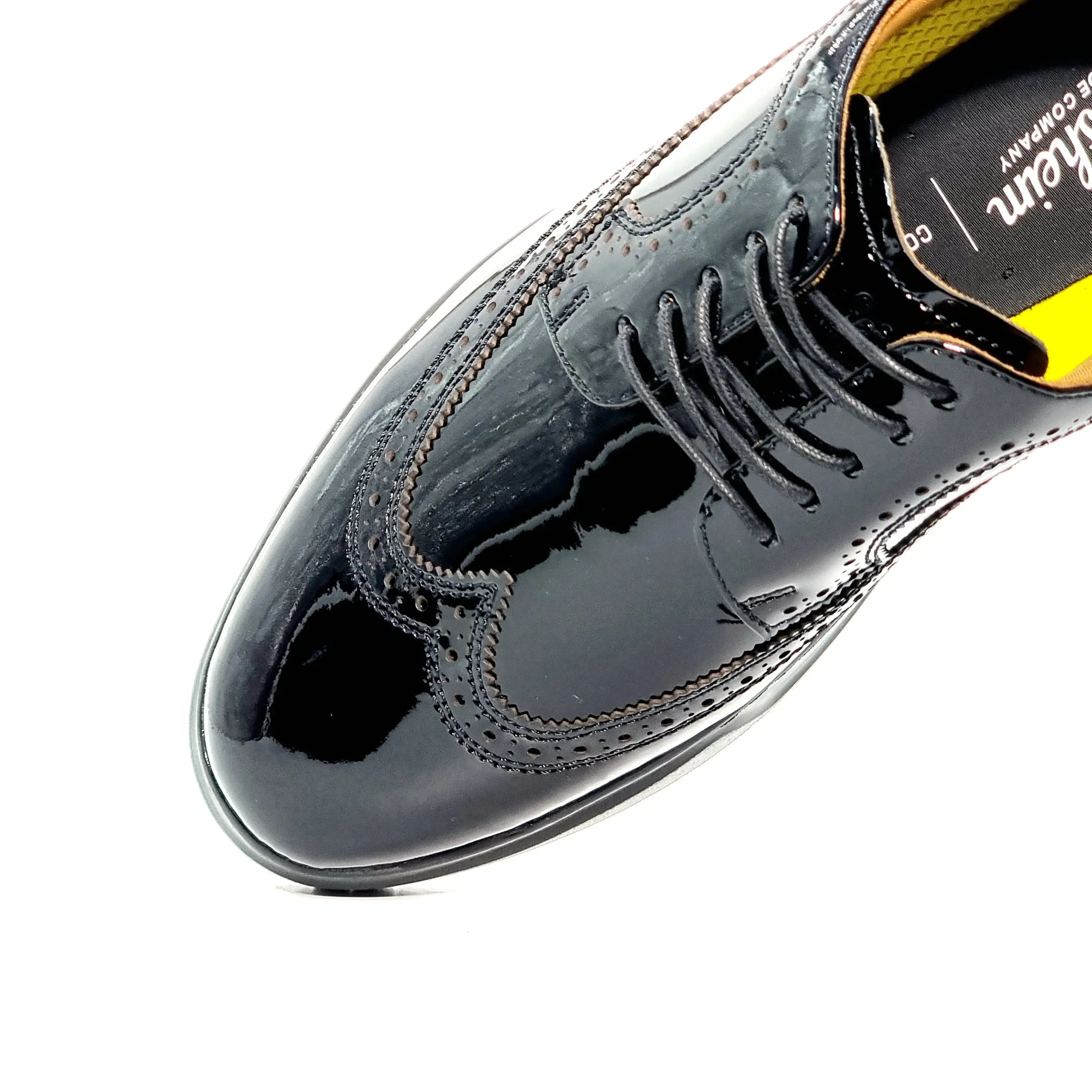 FLORSHEIM PREMIER WING BLACK PATENT