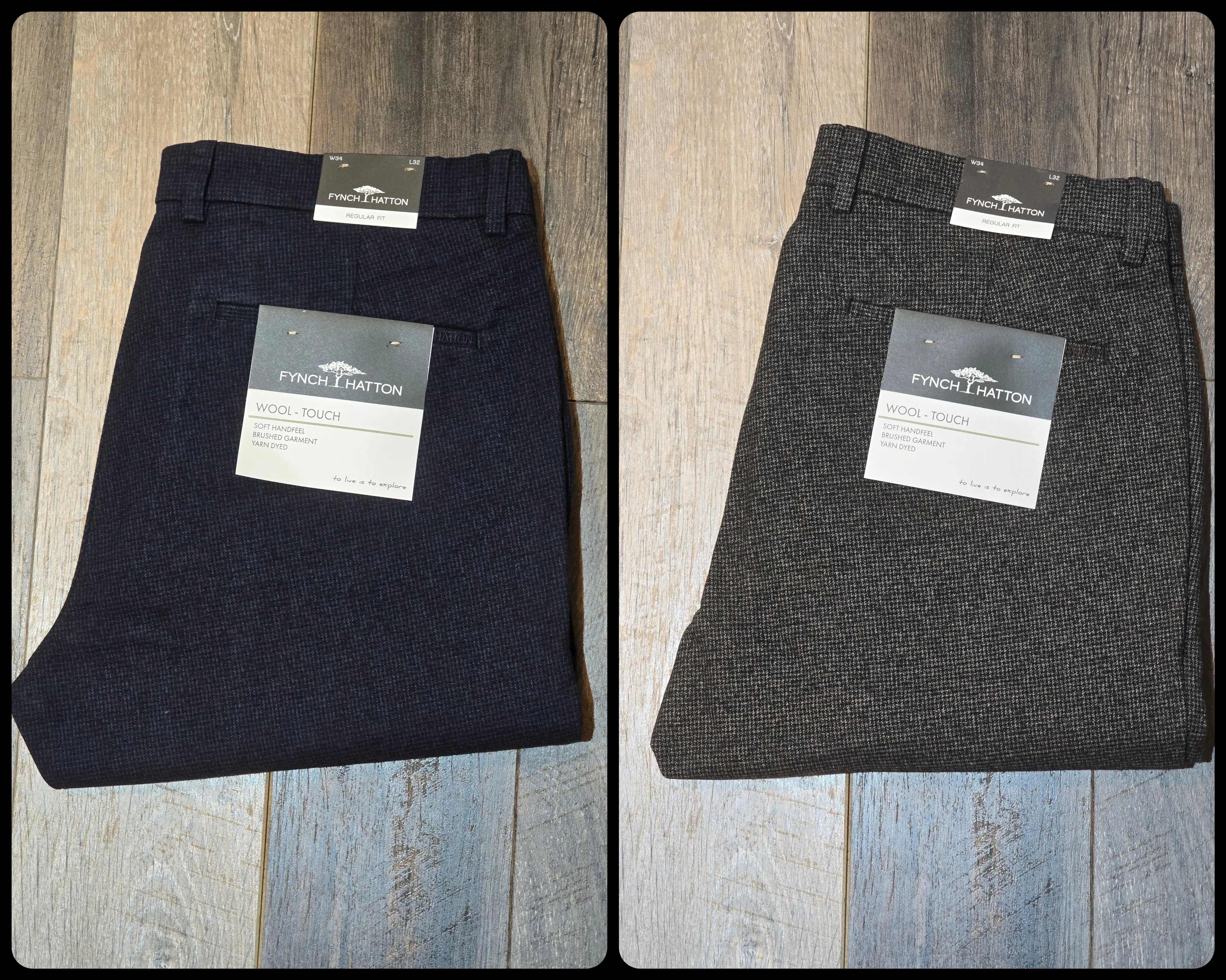 FYNCH-HATTON REGULAR FIT WOOL LOOK CHINOS