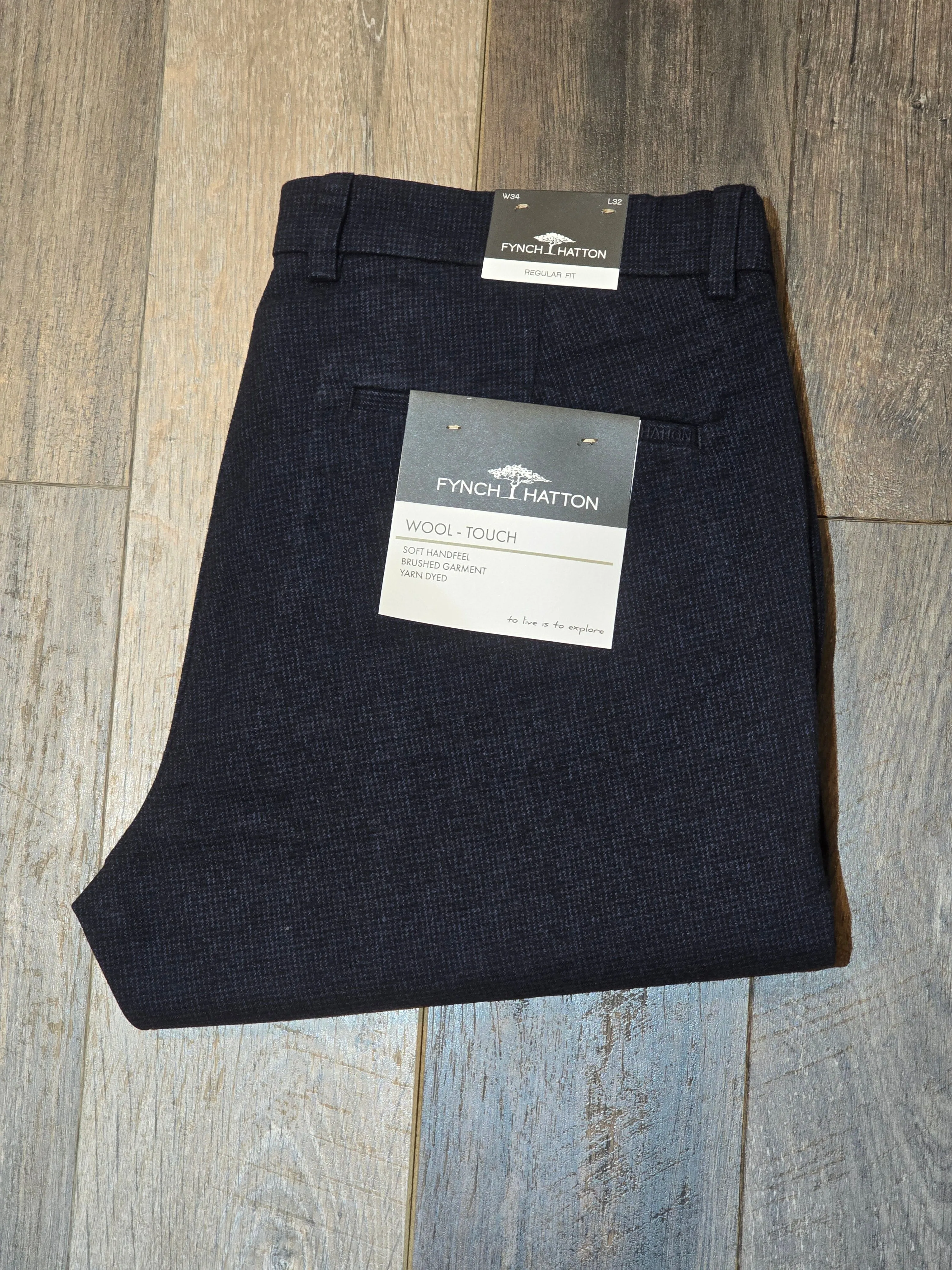 FYNCH-HATTON REGULAR FIT WOOL LOOK CHINOS