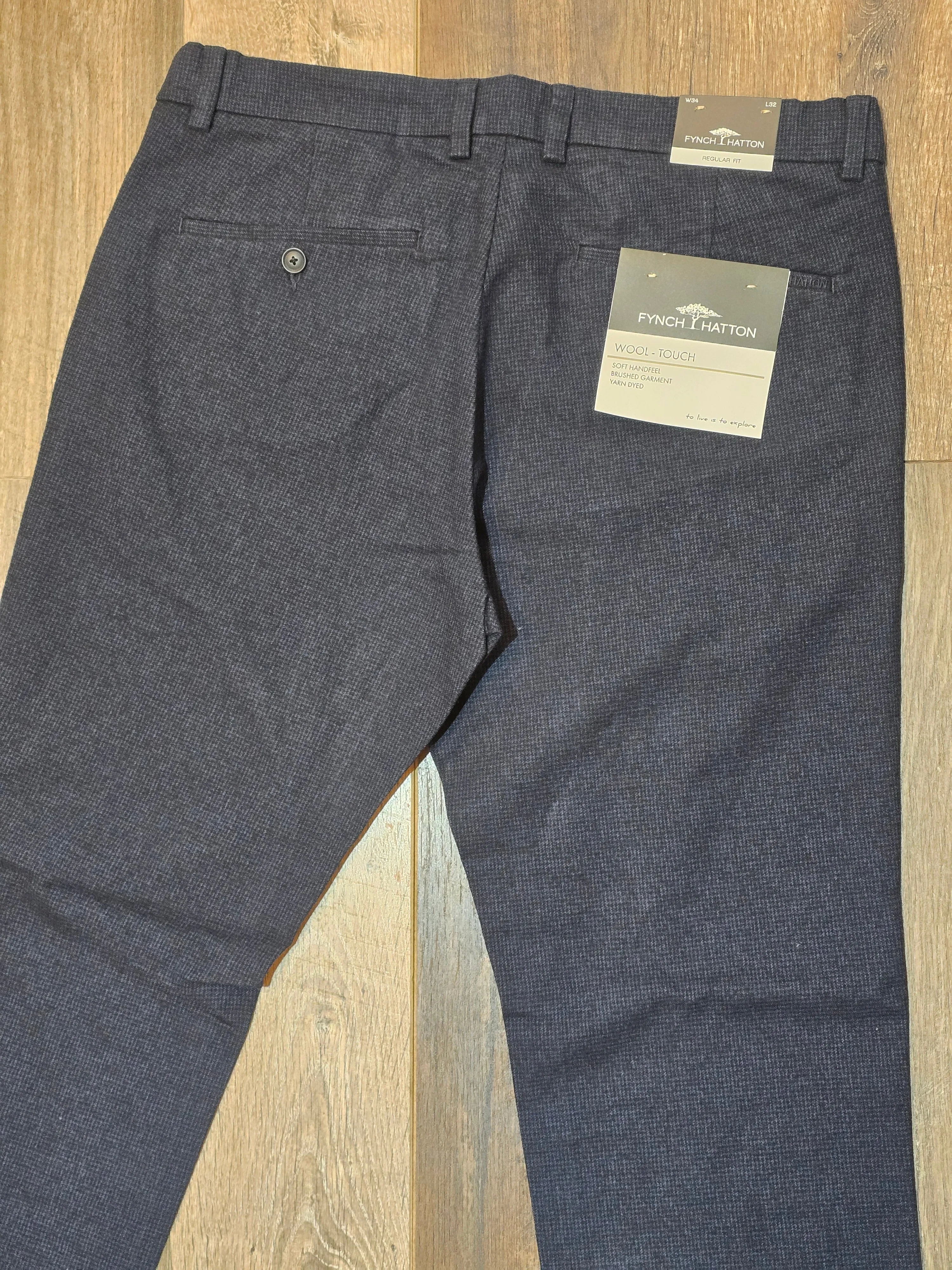 FYNCH-HATTON REGULAR FIT WOOL LOOK CHINOS