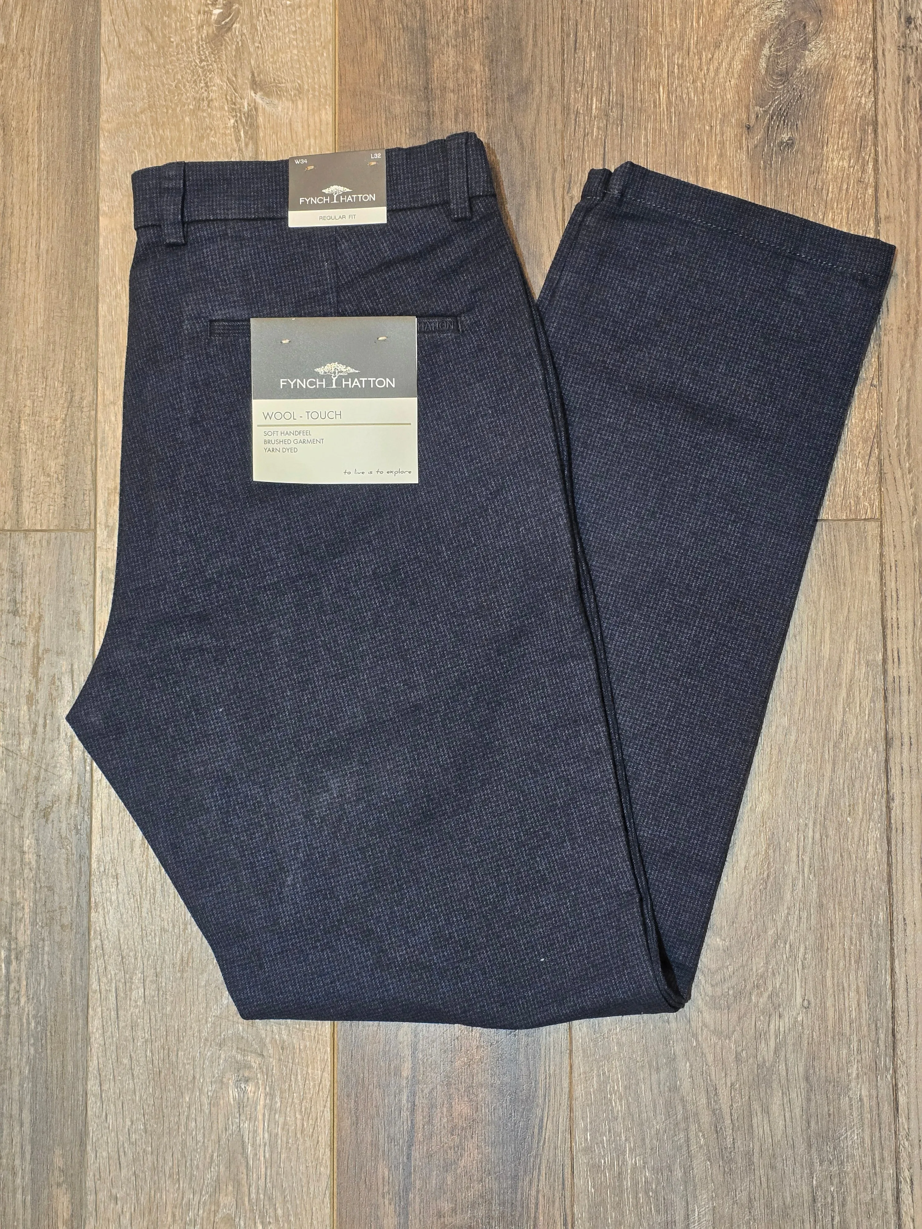 FYNCH-HATTON REGULAR FIT WOOL LOOK CHINOS