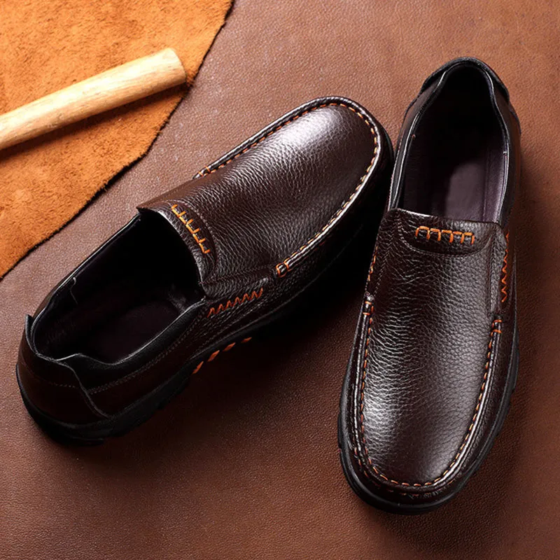 Genuine Leather Men Slip-On Loafers
