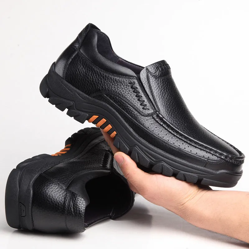 Genuine Leather Men Slip-On Loafers