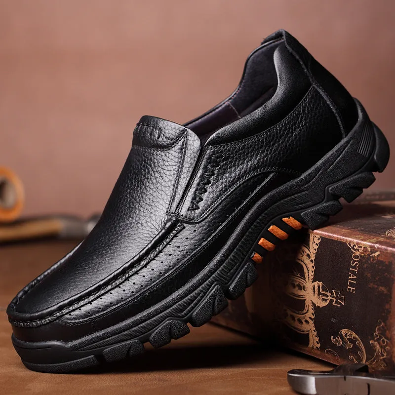 Genuine Leather Men Slip-On Loafers