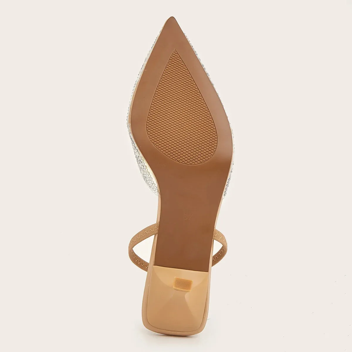 Glamorous Women's Heeled Sandals Translucent Faux Pearls Decor Slingback Stiletto Comfy Lightweight Prom Heels Summer