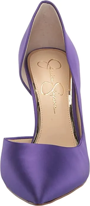 Jessica Simpson Prizma Paris Purple Matte Satin Pointed Toe Stiletto Pumps