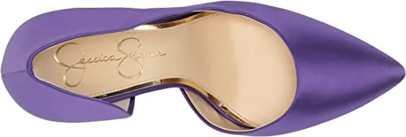 Jessica Simpson Prizma Paris Purple Matte Satin Pointed Toe Stiletto Pumps