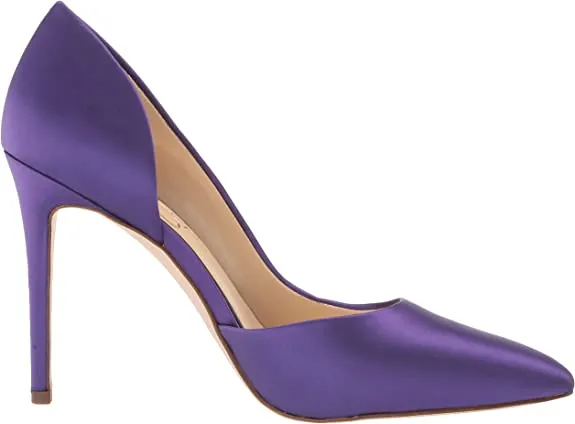 Jessica Simpson Prizma Paris Purple Matte Satin Pointed Toe Stiletto Pumps