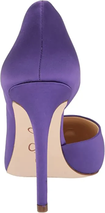 Jessica Simpson Prizma Paris Purple Matte Satin Pointed Toe Stiletto Pumps