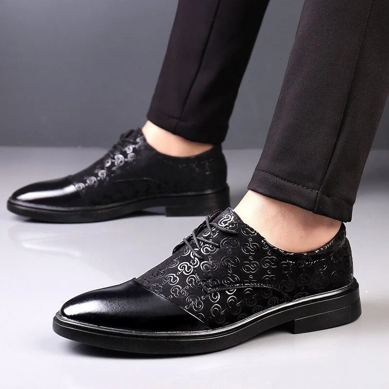 Jinquedai Slip on Men Dress Shoes Fashion Male Oxfords Italian Business Formal Men's Shoes New Wedding Party Leather Mens Suits Shoe