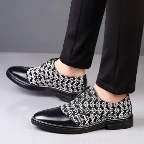 Jinquedai Slip on Men Dress Shoes Fashion Male Oxfords Italian Business Formal Men's Shoes New Wedding Party Leather Mens Suits Shoe