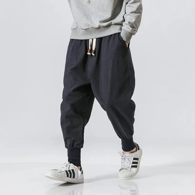 Joggers holgados de algodón elástico