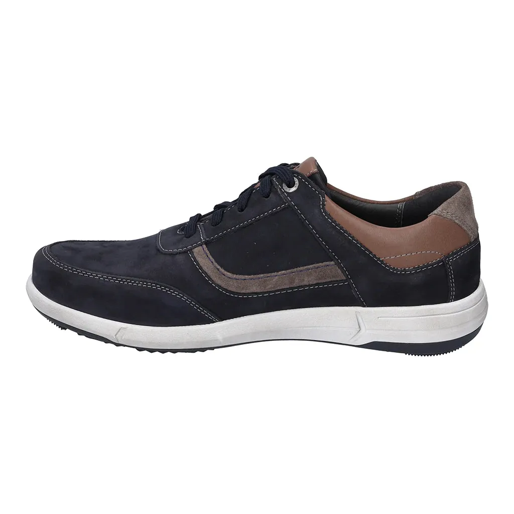 Josef Seibel Men's Enrico 05 Leather Casual Shoes Trainers Indigo Blue