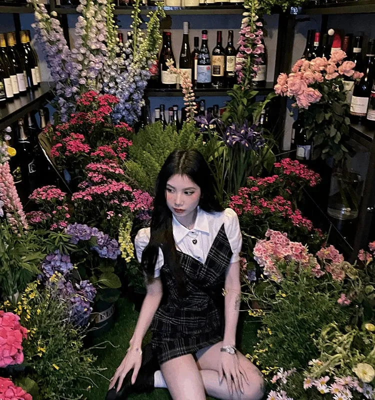 Korean Fashion Slim Patchwork Plaid Dress