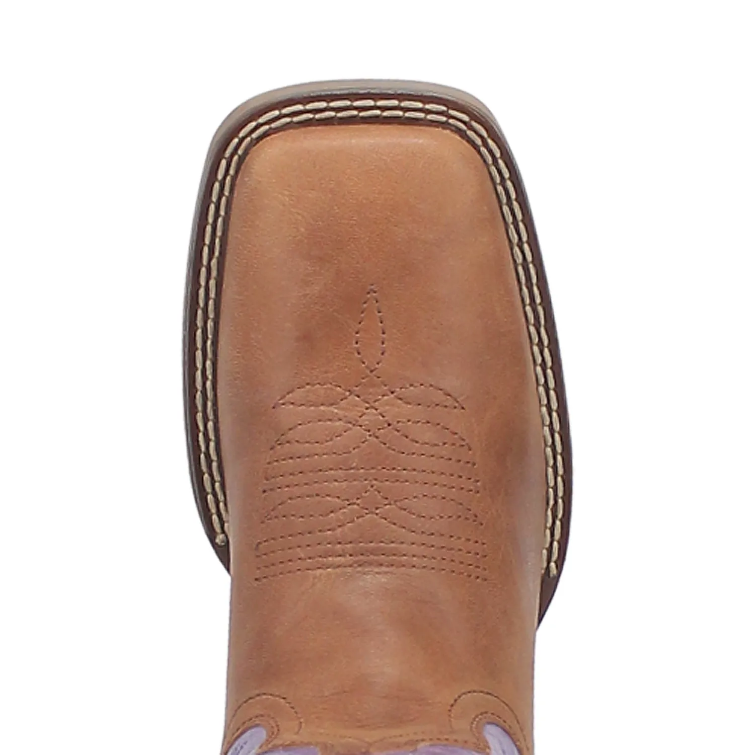 Laredo Womens Mara Tan/Purple Leather Cowboy Boots 9 M