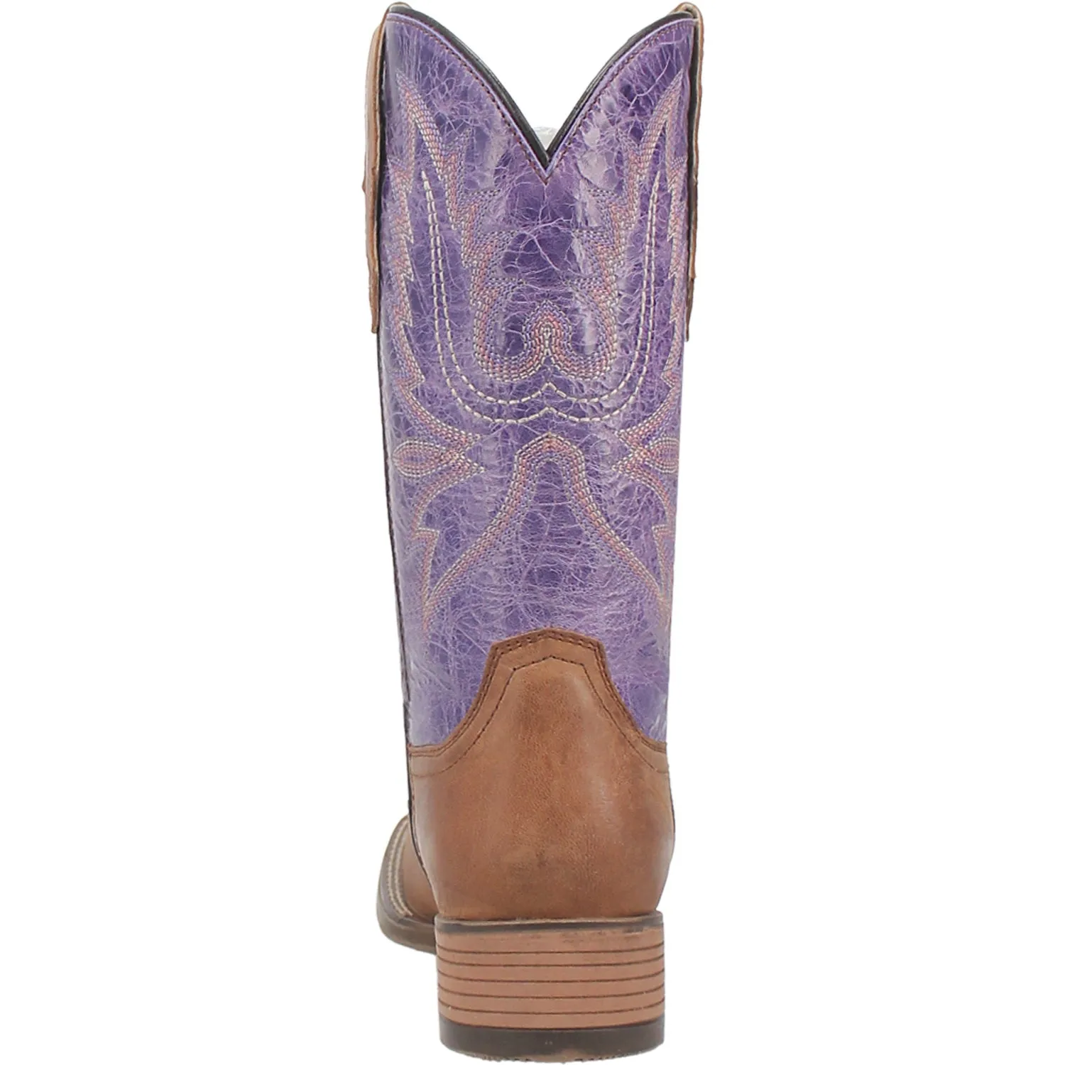 Laredo Womens Mara Tan/Purple Leather Cowboy Boots 9 M