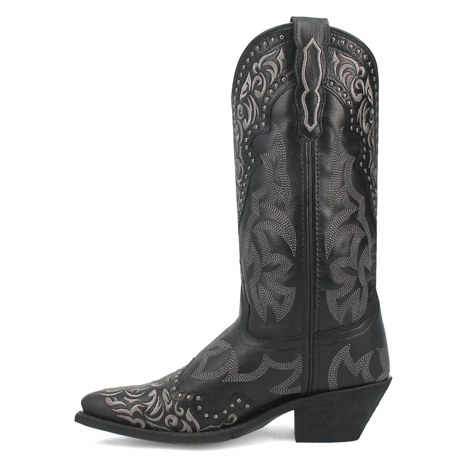 Laredo Womens Regan Black Leather Cowboy Boots 7 M