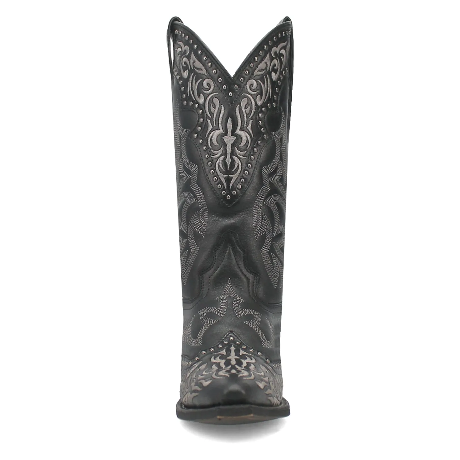 Laredo Womens Regan Black Leather Cowboy Boots 7 M