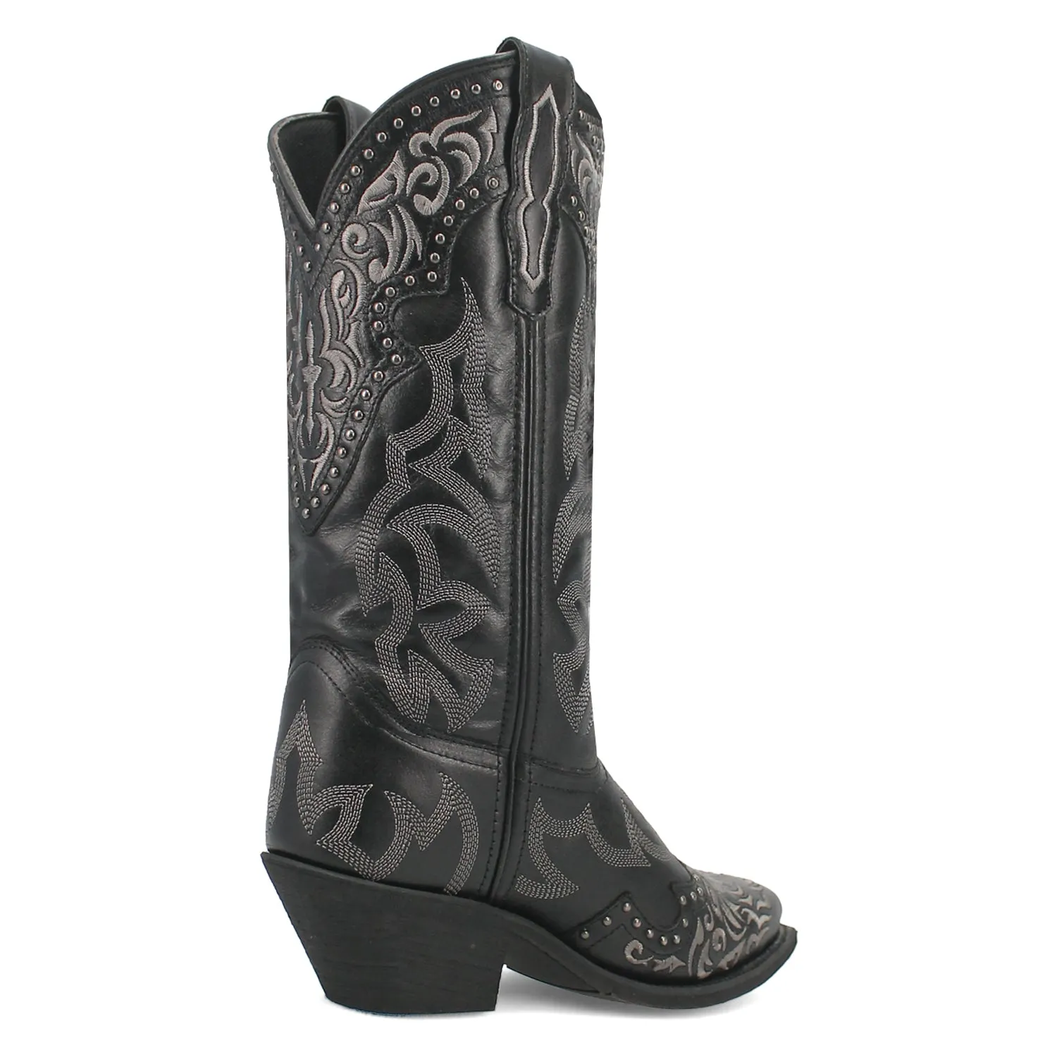 Laredo Womens Regan Black Leather Cowboy Boots 7 M