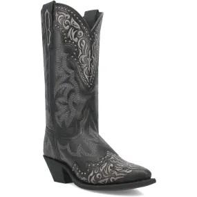 Laredo Womens Regan Black Leather Cowboy Boots 7 M