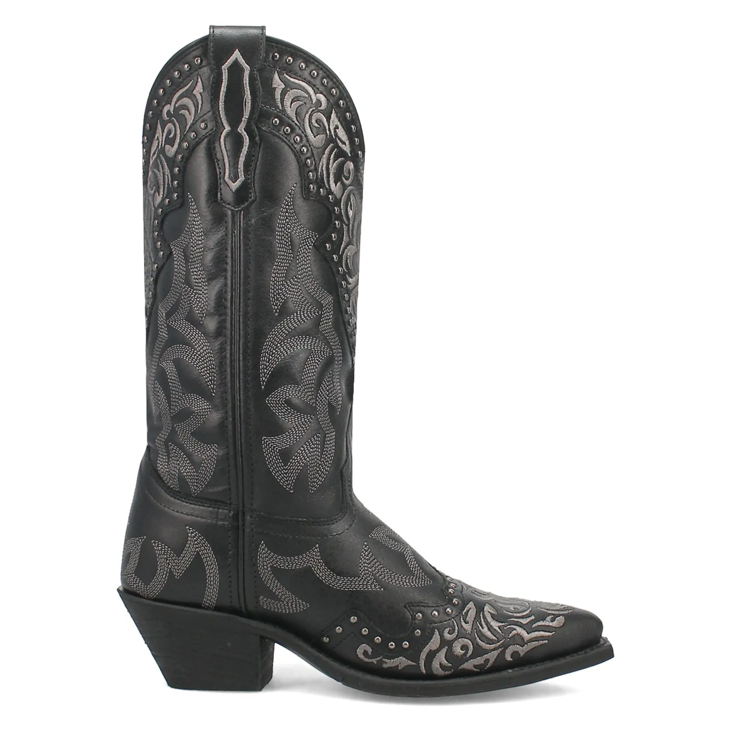 Laredo Womens Regan Black Leather Cowboy Boots 7 M